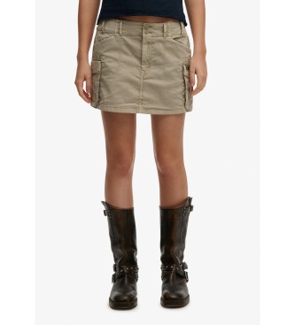 Superdry para mujer. W7210405A Minifalda Cargo marrón (S), Casual, Algodón