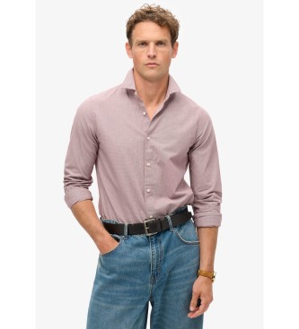 Superdry para hombre. M4010860A Camisa informal de manga larga rosa (L), Casual, Algodón