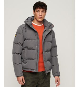 Superdry para hombre. M5011743A Cazadora acolchada con capucha Everest gris (XXL), Casual, Poliéster, Manga larga