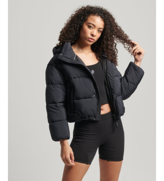 Superdry para mujer. W5011265A Cazadora acolchada corta Cocoon negro (XL), Casual, Nylon