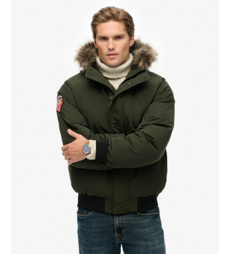 Superdry para hombre. M5011930A Cazadora Bomber Everest verde (S), Casual, Poliéster Reciclado, Sostenible