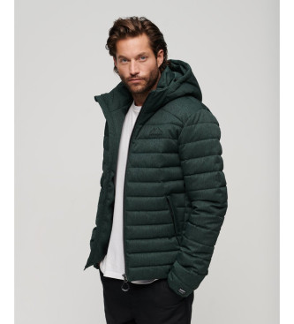 Superdry für Herren. M5011871A Jacke mit Fischgrätmuster und Kapuze Fuji grün (S), Lässig, Nachhaltig, Recyceltes Nylon