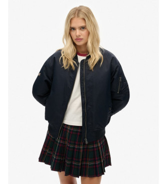 Superdry para mujer. W5011961A Cazadora Bomber MA1 marino (XS), Casual, Poliéster