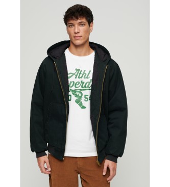 Superdry para hombre. M5011881A Cazadora bómber con capucha Surplus verde (XL), Casual, Algodón, Manga larga