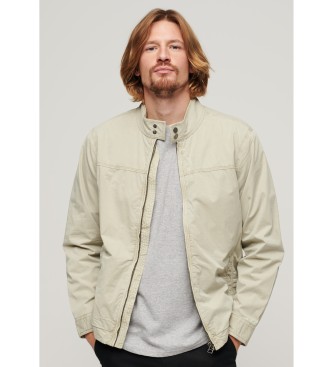 Superdry para hombre. M5011864A Cazadora Harrington clásica beige (XL), Casual, Algodón, Manga larga