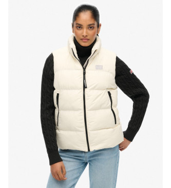 Superdry para mujer. W5011998A Chaleco Sports blanco (M), Casual, Poliéster