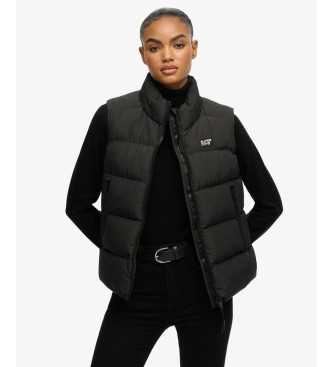 Superdry para mujer. W5011998A Chaleco Sports negro (XXS), Casual, Poliéster