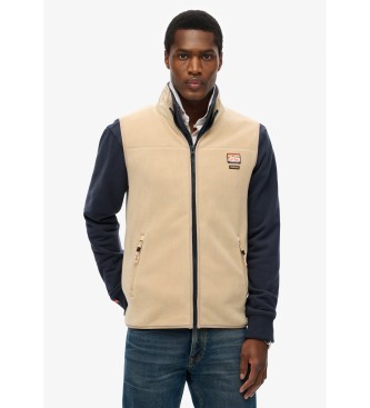 Superdry para hombre. M5012158A Chaleco con forro polar Active beige (XL), Casual, Poliéster