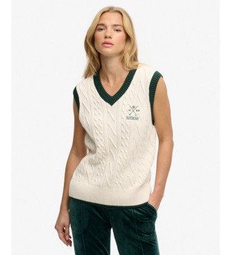 Superdry Chaleco Heritage blanco roto
