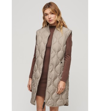 Superdry Chaleco largo con forro Studios beige