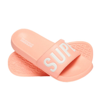 Superdry para mujer. WF310222A Chanclas De Piscina Veganas Core rosa (38/39), Plano, Ninguno, Beachwear