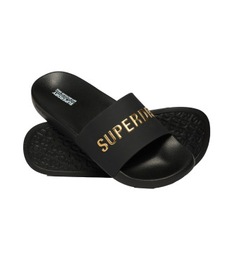 Chanclas veganas con logo negro (42/43), Plano, Ninguno, Beachwear