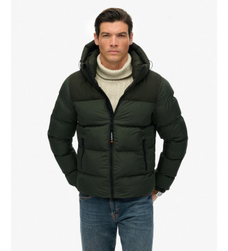Superdry para hombre. M5012281A Chaqueta Acolchada Colorblock verde (XL), Casual, Poliéster Reciclado, Sostenible
