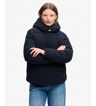 Superdry Chaqueta Acolchada Premium de Pana con Capucha marino