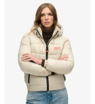 Superdry para mujer. W5011590A Chaqueta Bomber Acolchada Sports beige (XL), Casual, Sostenible, Nylon reciclado