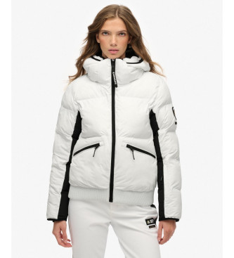 Superdry para mujer. WS110179A Chaqueta Bomber Ski con Capucha blanco (M), Casual, Poliéster