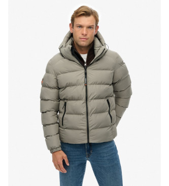 Superdry para hombre. M5011905A Chaqueta Deportiva Acolchada gris verdoso (L), Casual, Poliéster Reciclado, Sostenible