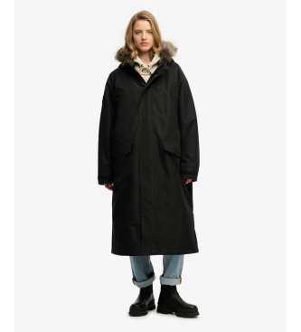 Superdry para mujer. Y5012172A Chaqueta Everest negro (UNICA), Casual, Poliéster
