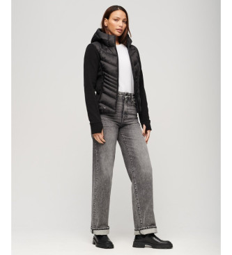 Superdry para mujer. W5011725A Chaqueta Hooded Storm negro (S), Casual, Poliéster Reciclado