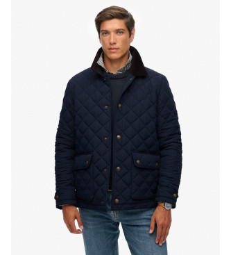 Superdry para hombre. M5012270A Chaqueta Quilted Estate Coach marino (L), Casual, Poliéster Reciclado, Sostenible