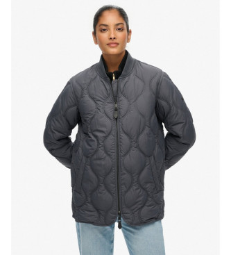 Superdry para mujer. W5011931A Chaqueta Short Quilted Liner gris (S), Casual, Poliéster