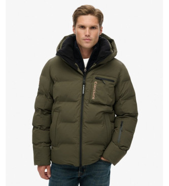 Superdry para hombre. MS110188A Chaqueta Ski Sports Washed verde (S), Casual, Nieve, Sostenible, Nylon reciclado