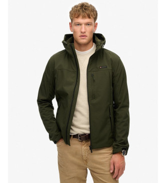 Superdry para hombre. M5012103A Chaqueta con capucha de tejido softshell Trekker verde (XL), Casual, Poliéster Reciclado