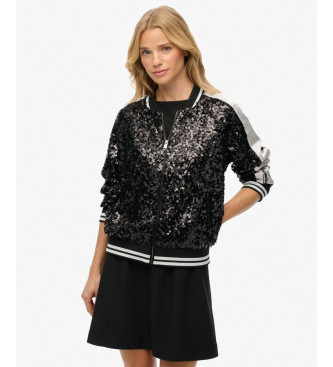 Superdry para mujer. W5011968A Chaqueta Suikajan negro (L), Casual, Poliéster