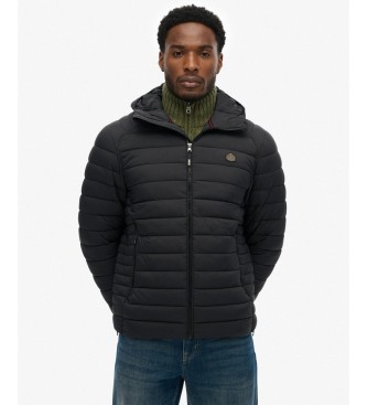 Superdry Chaqueta acolchada Hooded Fuji Lite negro