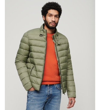 Superdry para hombre. M5011851A Chaqueta acolchada ligera verde (M), Casual, Nylon, Manga larga