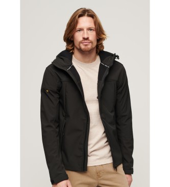 Superdry para hombre. M5011838A Chaqueta Softshell Trekker negro (L), Casual, Poliéster, Manga larga