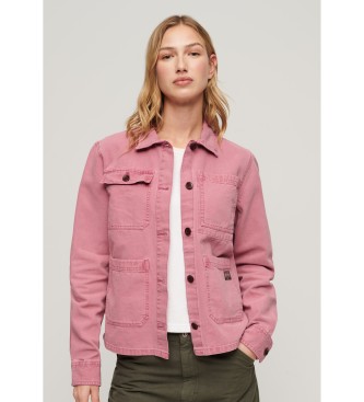 Superdry Para Mujer. W5011675A Chaqueta Con Cuatro Bolsillos Chore Rosa (Xxs), Casual, AlgodóN-image