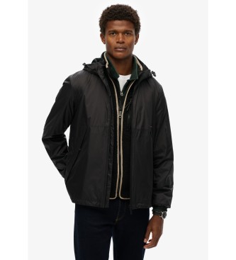 Superdry para hombre. M5012101A Chaqueta cortavientos con capucha y logotipo negro 4