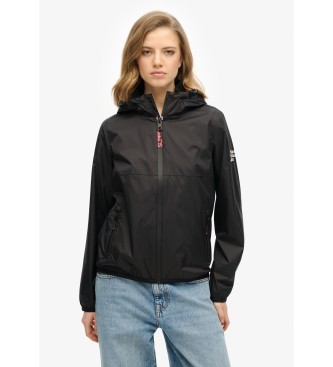 Superdry para mujer. W5011849A Chaqueta cortavientos con capucha y logotipo negro (S), Casual, Sostenible, Nylon reciclado 3