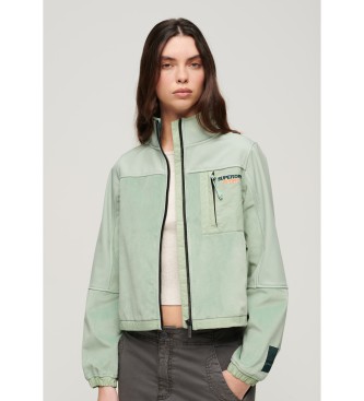 Superdryvoor Vrouwen. W5011658A Trekker Hybride Jas Groen (M), Casual, Polyester, Lange Mouwen