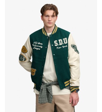 Superdry Chaqueta Vintage Patched Varsity verde