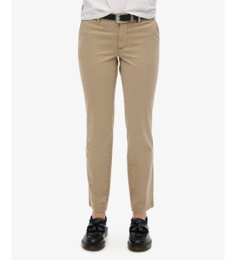 Superdry Pantalón Chino Mid Rise taupe