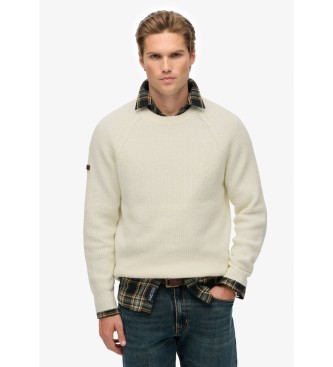 Superdry para hombre. M6110696A Jersey Chunky Raglan Winter beige (XXL), Casual, Poliéster, Sostenible