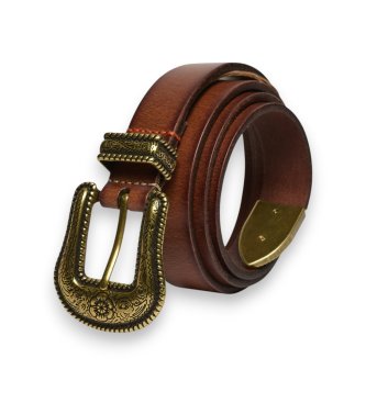 Superdry para mujer. W9810196A Cinturón Western marrón (M), Casual, Piel