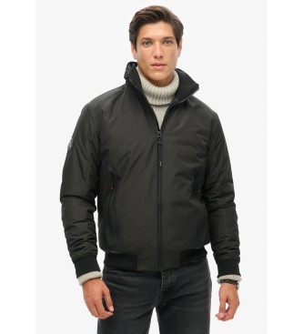 Superdry para hombre. M5011900A Chaqueta City Harrington negro (S), Casual, Poliéster Reciclado, Sostenible