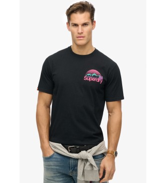Superdry para hombre. M1012175A Camiseta Cl Great Outdoors negro (M), Casual, Algodón, Manga corta