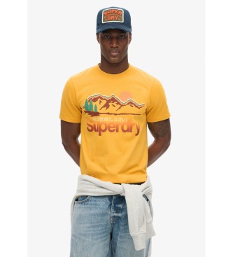 Superdry para hombre. M1012020A Camiseta Great Outdoors amarillo (XXL), Casual, Algodón, Manga corta