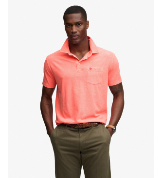 Superdry para hombre. M1110486A Polo Classic Lino coral (M), Casual, Algodón, Manga corta