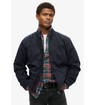 Superdry para hombre. M5011945A Cazadora Harrington clásica marino (XL), Casual, Algodón Orgánico, Sostenible