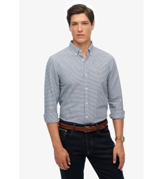 Superdryvoor mannen. M4011037A Camia Klassiek Oxford blauw (XL), Casual, Katoen, Lange mouwen
