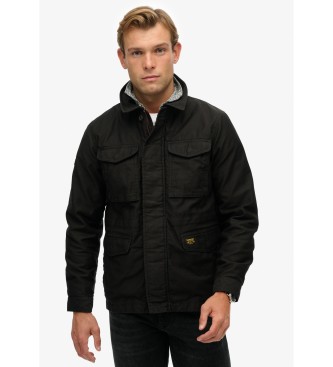 Superdry para hombre. M5012200A Chaqueta M65 negro (M), Casual, Algodón