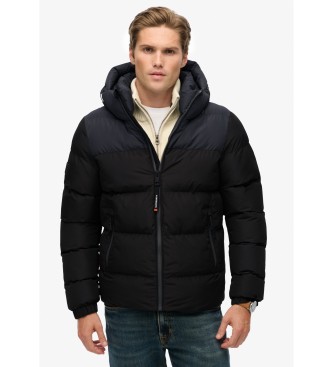 Superdry para hombre. M5012281A Chaqueta Colourblock Puffer negro (S), Casual, Poliéster