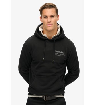 Sudadera suelta con capucha y logotipo Core City negro (S), Casual, Algodón, Superdry outlet 2024.