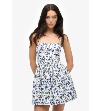 Superdry para mujer. W8011971A Vestido Cami azul (XS), Casual, Algodón, Sin mangas / Tirantes