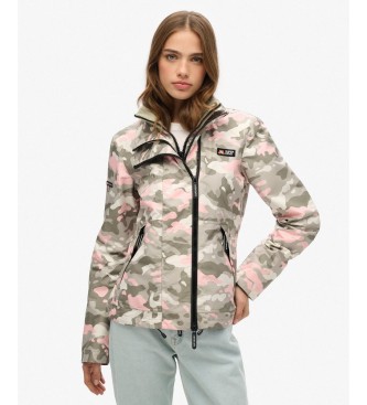 Superdry For Woman. W5011885A Pink Camouflage Mountain Windbreaker Jacket (S), Casual, Recycled Polister